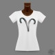Frauen Slim T-shirt - Sternbild Widder in 3D, Métal 2