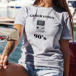 Génération quatre-vingt-dix ❤ Console Game boy ❤ T-Shirt décontracté dame