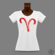 Women's slim T-shirt - astrological sign - Aries, Red