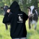 Attention Vache Folle ! ✿ Tête de vache Holstein hallucinée ✿ Pull à capuche coton dame