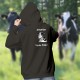 Attention Vache Folle ! ✿ Tête de vache Holstein hallucinée ✿ Pull à capuche coton dame