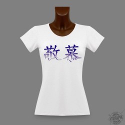 Frauen Slim T-shirt - Keibo, Liebe und Respekt, Navy