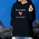 Etre valaisanne ★ ça n'a pas de prix ! ★ Pull à capuche coton dame - écusson valaisan et inspirée de la pub Mastercard