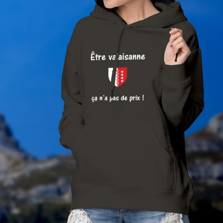 Maglione di cotone con cappuccio - Etre valaisanne ★ ça n'a pas de prix !