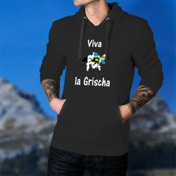 Viva la Grischa ★ Lunga vita ai Grigioni ★ Felpa cotone con cappuccio