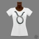 Frauen Slim T-shirt - Sternbild Stier in 3D, Métal 2