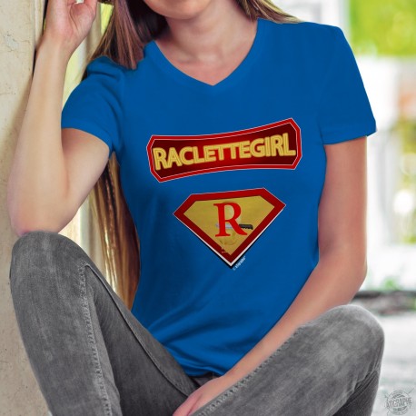 Raclettegirl ✻ Superhelden Comics ✻ Frauen Baumwoll-T-Shirt Raclette