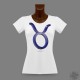 T-Shirt slim dame - signe du Taureau en 3D, Navy