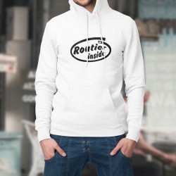 Sweat bianco a cappuccio - Routier inside