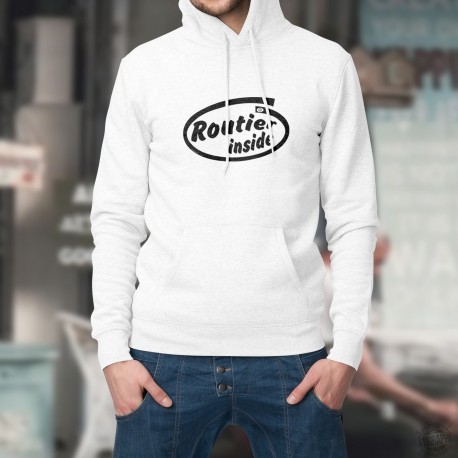 Sweat bianco a cappuccio - Routier inside