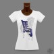 T-Shirt slim - signe du Cheval en 3D, Navy