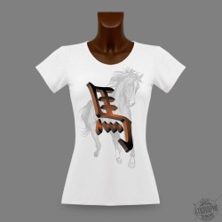 Donna Slim T-Shirt - segno cinese del cavallo, Africa