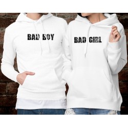 BAD GIRL ★ BAD BOY ★ Felpa con cappuccio DUOPACK