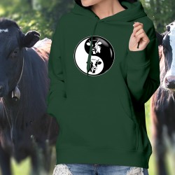 Tête de Vache ☯ Yin-Yang ☯ Pull à capuche coton dame