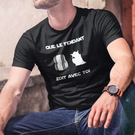 Men's cotton T-Shirt - Que la Fondue soit avec Toi