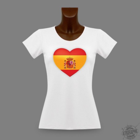 T-Shirt slim pour dame - Coeur espagnol