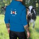 In Switzerland We Trust ✚ Nous avons confiance en la Suisse ✚ Pull à capuche coton homme, Vaches Holstein, écusson Suisse