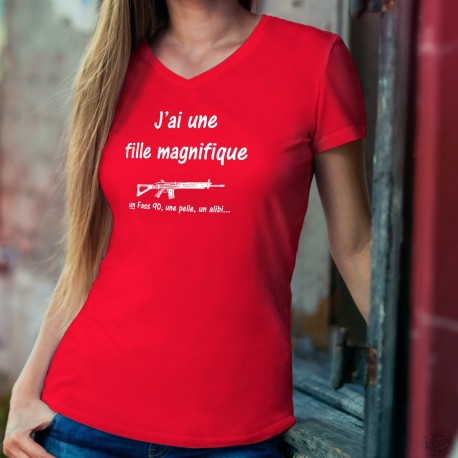 Donna cotone T-Shirt - J'ai une fille magnifique, un Fass 90... ★