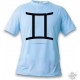 Women's or Men's astrological sign T-shirt - Gemini, Blizzard Blue