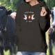 In Switzerland We Trust ✚ Nous avons confiance en la Suisse ✚ Pull à capuche coton dame, 2 Vaches Holstein  et l'écusson Suisse