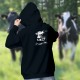 Liauba ★ Le Ranz des vaches ★ Pull à capuche coton dame - tête de vache Holstein en train de chanter