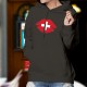 Bacio svizzero ★ labbra rosse ★ Donna Felpa cotone con cappuccio