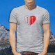 Coeur valaisan ★ T-Shirt homme drapeau du canton du Valais avec les treize étoiles pour les treize districts