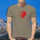 Coeur valaisan ★ T-Shirt homme drapeau du canton du Valais avec les treize étoiles pour les treize districts