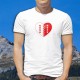 Coeur valaisan ★ T-Shirt homme drapeau du canton du Valais avec les treize étoiles pour les treize districts