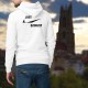 Just dzodzet ★ Just do it ★ Pull à capuche homme aux couleurs fribourgeoises inspirée d'une célèbre marque de vêtements de sport