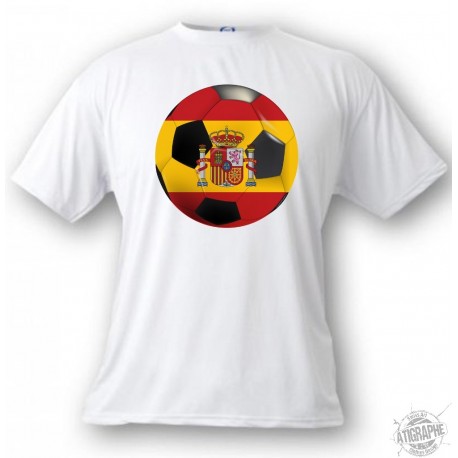 Women's or Men's T-Shirt - Spain Soccer ball, White