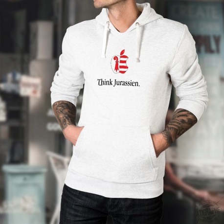 Think Jurassien ★ pense Jurassien ★ Pull à capuche homme inspiré de la célèbre marque de smartphones