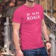 Je suis KOALA ❤ T-shirt coton homme pour l'Australie. Avec ce T-shirt vous faites un don de 6CHF au WWF pour l'Australie