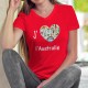 J'aime l'Australie ❤ Frauen Baumwolle T-Shirt. Mit diesem T-Shirt spenden Sie 6CHF an den WWF für Australien