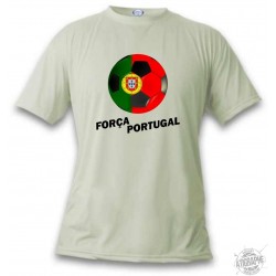 Women's or Men's Soccer T-Shirt - Força Portugal, November White