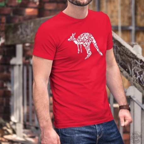 Kangaroo Patchwork ★ Men's cotton T-Shirt for Australia