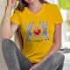 I Love U ❤ Ich liebe dich ❤ Frauenmode Baumwolle T-Shirt Hände Skelett