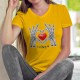 I Love U ❤ Ich liebe dich ❤ Frauenmode Baumwolle T-Shirt Hände Skelett