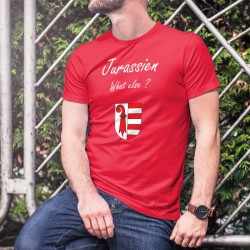 Jurassien, What else ? ★ T-Shirt coton homme tiré d'une marque de café espresso bien connue et de l'écusson du canton du Jura