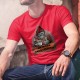 En mode télétravail ★ Gorille hipster ★ T-Shirt coton humoristique homme avec un Donkey Kong, tenant une tasse de café