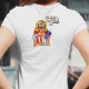 En mode télétravail ★ Retro Pop Art Girl ★  T-Shirt dame avec une femme tenant Soda, Pop-corns, casque de Réalité Virtuel