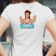 En mode télétravail ★ Cocktail Pop Art Girl ★  T-Shirt mode dame illustré d'une femme en tenu d'été tenant un cocktail