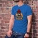 En mode télétravail ★ Chat hipster ★ T-Shirt coton homme, chemise à carreaux, bonnet, lunettes de soleil, tasse de café