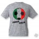 Women's or Men's Soccer T-Shirt - Forza Italia, Ash Heater