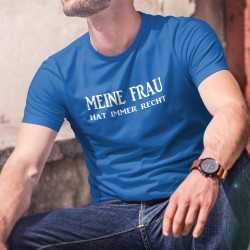 Uomo Moda cotone T-Shirt - Meine Frau hat immer Recht ★