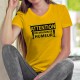 ATTENTION, de mauvaise humeur ✸ panneau DANGER ✸ T-Shirt humoristique coton dame, panneau de signalisation électrique