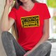 Women's cotton T-Shirt - ATTENTION, de mauvaise humeur ✸ panneau DANGER ✸