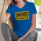 ATTENTION, de mauvaise humeur ✸ panneau DANGER ✸ T-Shirt humoristique coton dame, panneau de signalisation électrique