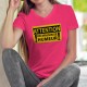 Women's cotton T-Shirt - ATTENTION, de mauvaise humeur ✸ panneau DANGER ✸