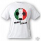 Women's or Men's Soccer T-Shirt - Forza Italia, White